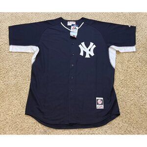 New York Yankees 2014 Majestic Cool Base Authentic Navy BP Jersey Sz 52 New NWT